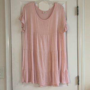 Light Pink Ruffle Tiered Dress